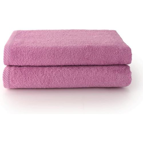 Eryi-- Plus - Lot De 2 Serviettes De Bain Ou De Douche - Serviettes De Bain - 100% Coton - 500 G/M2 - Dimensions 70x140 Cm - Mauve