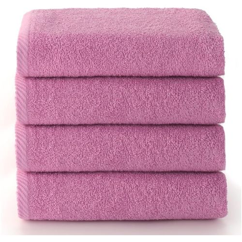 Eryi-- Plus - Serviettes De Bain - 4 Serviettes De Visage Ou Bidet - 30 X 50 Cm - 100% Coton - Mauve