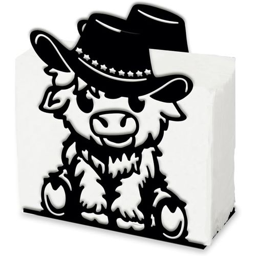 Eryi-Porte Serviette De Table Motif Vache Des Highlands Joli Porte Serviette Papier En Mtal Pour Table De Cuisine Support  Mouchoirs Porte Serviettes En Tissu Mtallique
