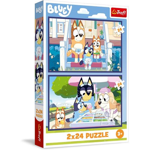 ERYI-- Puzzle 2 En 1 : Bluey, Drle De Bluey - 2 X 24 Pices, Ensemble De Deux Puzzles Pour Les Enfants  Partir De 3 Ans