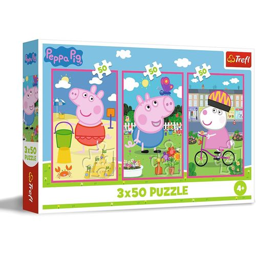 ERYI- Puzzle 3 En 1 : Peppa Pig, Le Pouvoir De L'Amiti - 3 X 50 Pices, Ensemble De Trois Puzzles Pour Les Enfants  Partir De 4 Ans