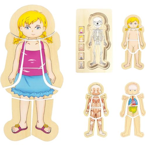 ERYI-Puzzle Mon Corps Pour Enfants De 3  5 Ans, Kit De Jeu D'Anatomie Montessori, Puzzle  Superposer Pour Enfants D'ge Prscolaire Et Enfants  Partir De 3 Ans (Fille)