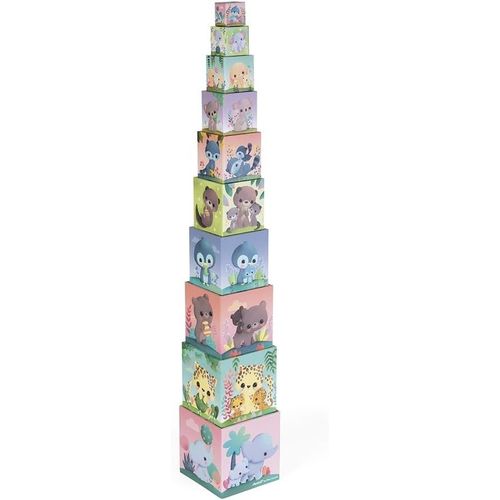 ERYI-- Pyramide Carre Les Animaux Tous Mignons - Jouet D'Eveil Et Premier Age