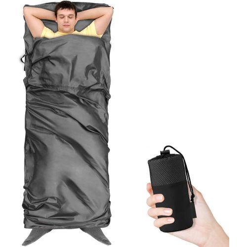 Eryi-Sac De Couchage De Refuge Ultra Lger En Microfibre Pour La Climatisation - Isolation Des Bactries - Avec Compartiment Pour Coussin - Idal Pour Les Auberges De Montagne, Les Auberges De Jeunes