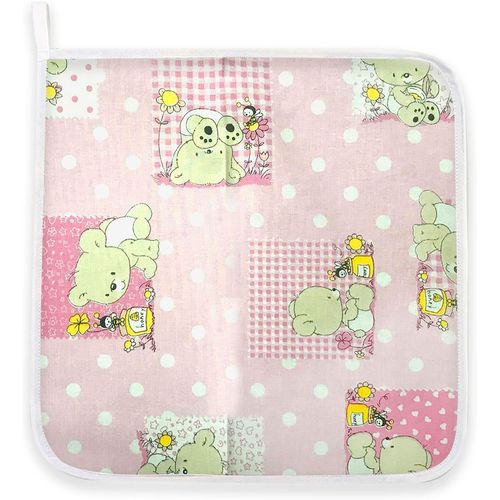 Eryi-Serviette De Table Ours Api Rose (31 X 31 Cm) Motif Disney Pour Crche Et cole Maternelle 100 % Coton Fabrique En Italie Set  Broder Pour La Nourriture Et Le Goter Ours Api Rose