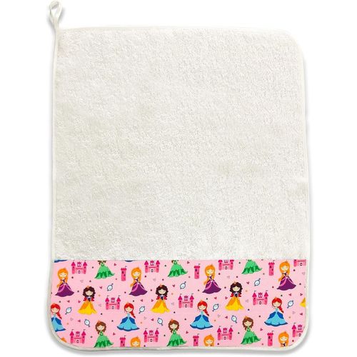 Eryi-, Serviette ponge En Pur Coton Pour La Bouillie - Djeuner - Goter  La Maternelle Taille 34 X 45 Cm Fantaisie Princesses