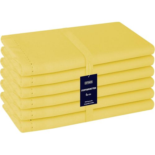Eryi-Serviettes De Table En Tissu - 100% Coton Lot De 6-46 X 46 Cm - Douces, Absorbantes Et Lavables - Pour La Maison, Les Restaurants Et Les Rceptions - Serviettes De Table Jaune