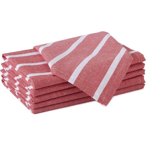 Eryi-Serviettes En Coton Lot De 6 | Rayons Rouges | Taille 43x43 Cm | Serviettes De Table | Lavables En Machine Et Rutilisables