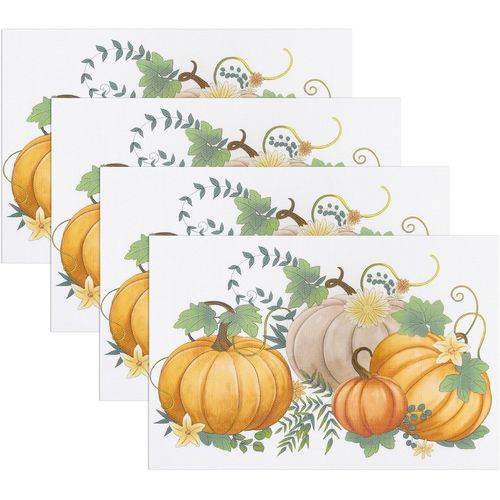 Eryi-Set De Table Lavables Thanksgiving Sets De Table Automne Sets De Table Dcoration De Citrouilles Automne Thanksgiving Dcoration Sets De Table Pvc Antidrapant Lavable Dessous De Table