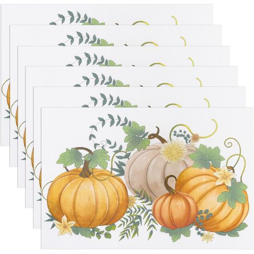 Eryi-Set De Table Lavables Thanksgiving Sets De Table Automne Sets De Table Dcoration De Citrouilles Automne Thanksgiving Dcoration Sets De Table Pvc Antidrapant Lavable Dessous De Table