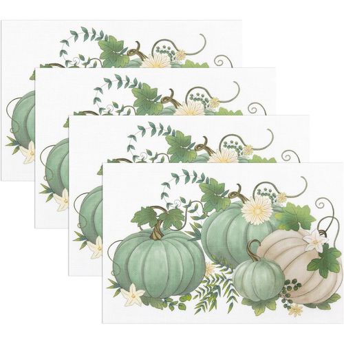 Eryi-Set De Table Lavables Thanksgiving Sets De Table Automne Sets De Table Dcoration De Citrouilles Automne Thanksgiving Dcoration Sets De Table Pvc Antidrapant Lavable Dessous De Table