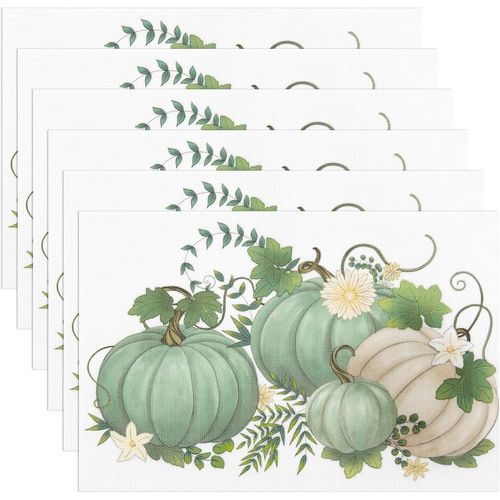 Eryi-Set De Table Lavables Thanksgiving Sets De Table Automne Sets De Table Dcoration De Citrouilles Automne Thanksgiving Dcoration Sets De Table Pvc Antidrapant Lavable Dessous De Table