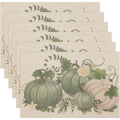 Eryi-Set De Table Lavables Thanksgiving Sets De Table Automne Sets De Table Dcoration De Citrouilles Automne Thanksgiving Dcoration Sets De Table Pvc Antidrapant Lavable Dessous De Table