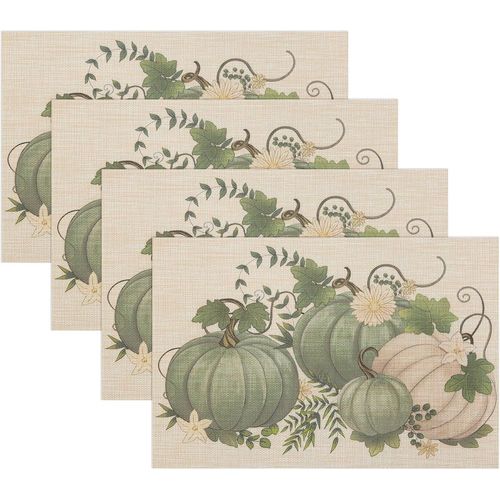 Eryi-Set De Table Lavables Thanksgiving Sets De Table Automne Sets De Table Dcoration De Citrouilles Automne Thanksgiving Dcoration Sets De Table Pvc Antidrapant Lavable Dessous De Table
