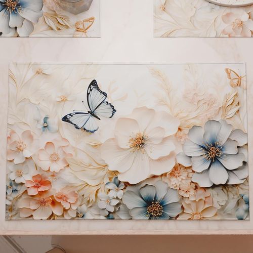 Eryi-- Sets De Table Amricains Avec Impression Numrique, Sets De Table Amricains En Tissu Et Lavables (Lot De 2  30 X 45 Cm) Mariposa, 100% Fabriqu En Italie