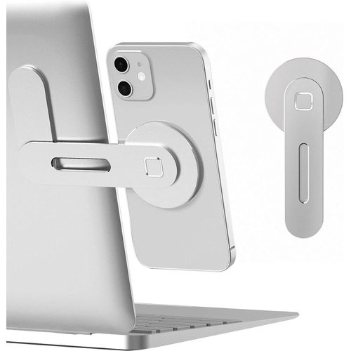 ERYI-Support Magntique Pour Ordinateur Portable, Support Latral Rglable Pour cran De Tlphone Pour Iphone 15 Pro Max /14 Plus/ 13/12/ 16, D'Extension Pliable Pour Ordinateur, Argent