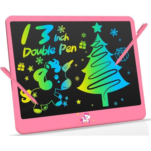 ERYI-Tablette Dessin Enfant  Double Stylet, Ardoise Magique Color De 13 Pouces, Tablettes D'criture Lcd, Cadeaux D'Anniversaire Et De Nol Jouets Pour Filles Et Garons De 3  8 Ans (Rose)