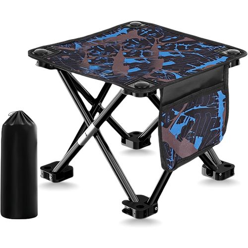 Eryi-Tabouret De Camping Pliable, Tabouret Pliant Portable Chaise, Sige De Camping Portable, Mini Tabouret Pliant En Acier, Camping Pliant Tabourets, Mini Chaise Pliante Portable Avec Sac De Rangeme