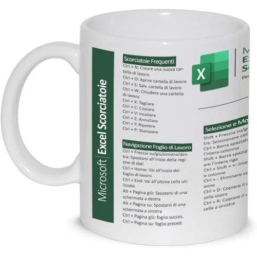 Eryi-Tasse Petit Djeuner Latte Th Mug Relax Avec Graphique - Raccourcis Shortcuts Pour Excel Windows Ita Programme Graphique Vido - Ide Cadeau Anniversaire Nol Lien Travail Amis Parents