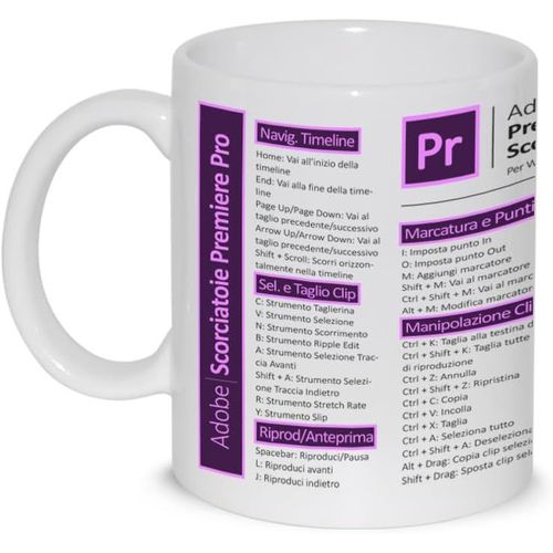 Eryi-Tasse Petit Djeuner Latte Th Mug Relax Avec Graphique - Raccourcis Shortcuts Pour Premiere Pro Windows Ita Programme Graphique Vido - Ide Cadeau Anniversaire Nol Lien Travail Amis