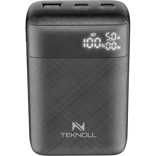 Eryi-Teknoll Power Bank 10000mah Avec Power Delivery, 2x Usb-C Entre/Sortie 20w Pd, 1x Usb-A Sortie 22.5w, cran Led tat Batter[4529]