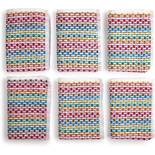 Eryi-Torchons Cuisine Coton Premium \U2013 Pack De 6 Chiffons Cuisine Microfibre Et ponge, Chiffons Coton Absorbants, Linges De Nettoyage Texture Nid D?Abeille Assortie