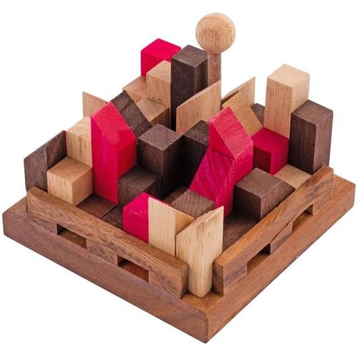 Eryi-\U2013 350140 - La Cit Infernale - Casse-Tte En Bois Niveau Difficile \U2013 11 Pices \U2013 13 Combinaisons \U2013  Partir De 10 Ans \U2013 cologique Et Durable - Casse Tete Niveau Avanc