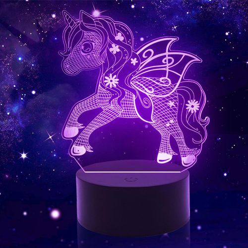 Eryi-Veilleuse Licorne Pour Enfants,Lampe Licorne Tlcommande 16 Couleurs Changeant Dimmable,Decoration Chambre Fille Licorne Jouet Fille 4 5 6 7 8 9 10 11 Ans
