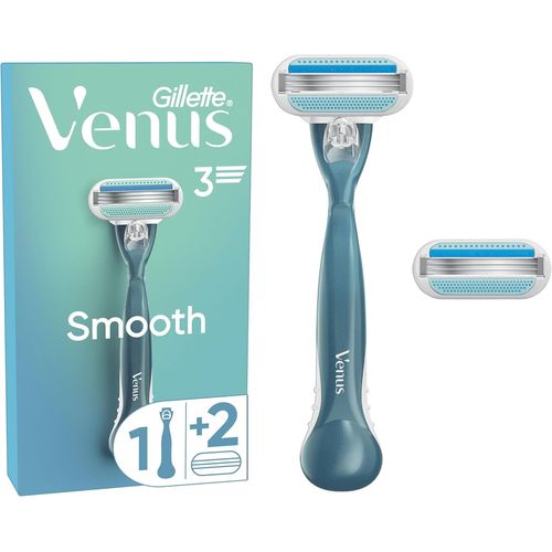 ERYI-Venus Smooth Rasoir Pour Femme, 1 Manche Compatible Avec Toutes Les Lames De Rechange Venus Et Lot De 2 Recharges A Raser Avec Ttes Rondes, Rasage Doux Des Zones Sensibles