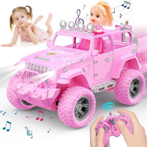 ERYI-Voiture Tlcommande Avec Poupe, Jouet Fille 3-10 Ans, 4X4 Jeep Suv, Cadeau Enfant, Jeux Nol Tlguid