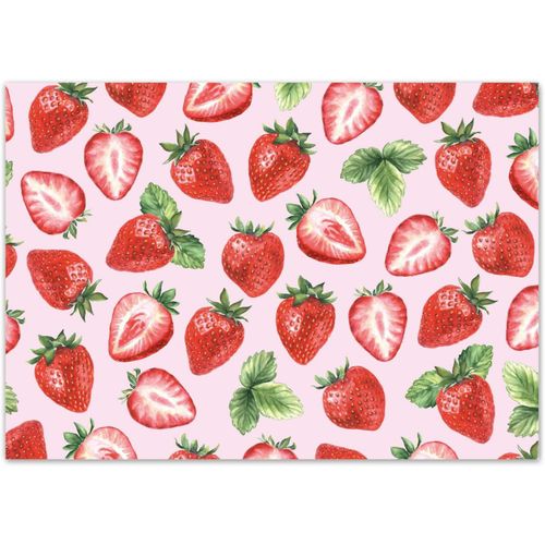 Eryi-You0037 Lot De 100 Sets De Table Avec Motif Fraises I Din A3 Carr I Set De Table En Papier I Design Moderne I Sets De Table Jetables I Fruits Fruits I Gastronomie Et Maison I You0037