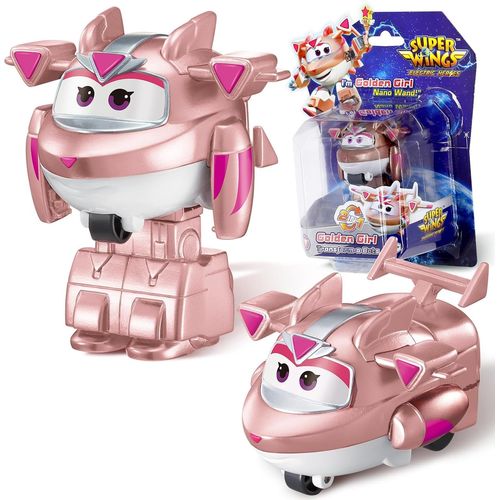 ERYI-Yw780033- Jouets Transformer Golden Girl Figures D'Action 2 En 1, Jouet Robot Avion 5Cm, Jouet Transformateur Pour Garons Et Filles  Partir De 3 Ans, Rose
