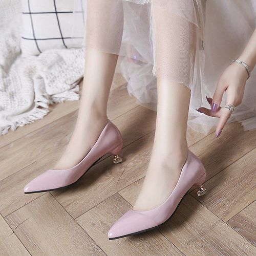 Escarpins  Talons Bas Simples Et Confortables Pour Femme,Chaussures  Talons Aiguilles De Demoiselle D'honneur,Mariage,Travail De Carrire,Rose,3cm - 38
