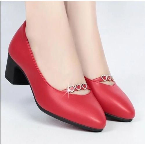 Escarpins  Talons Carrs En Cuir Pu Noir Pour Femmes,Chaussures D't Confortables,Vin Rouge,Dcontract,Europen,Mignon,Mn Round Parker,Dame,E6960 - 37
