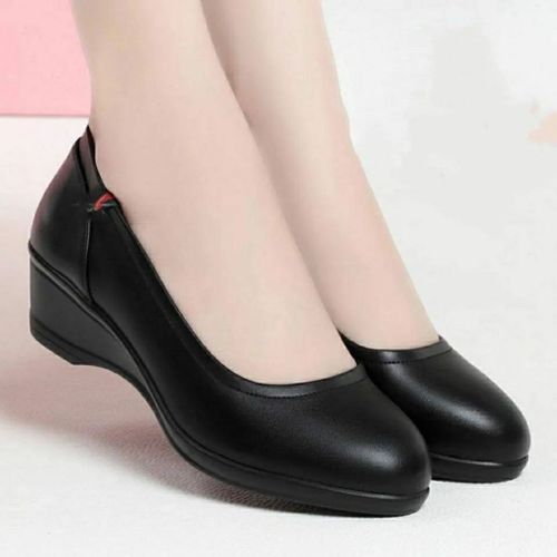 Escarpins  Talons Carrs En Cuir Pu Noir Pour Femmes,Chaussures D't Confortables,Vin Rouge,Dcontract,Europen,Mignon,Mn Round Parker,Dame,E6960 - 37