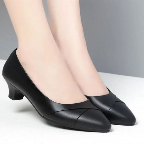 Escarpins  Talons Carrs En Cuir Pu Noir Pour Femmes,Chaussures D't Confortables,Vin Rouge,Dcontract,Europen,Mignon,Mn Round Parker,Dame,E6960 - 39