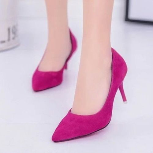 Escarpins  Talons Hauts En Faux Daim Pour Femmes,Escarpins Parker,Stiletchassis,Escarpins De Base Pour Femmes,Blanc,Noir,Rouge,Rose,Bleu,Grande Taille - 38