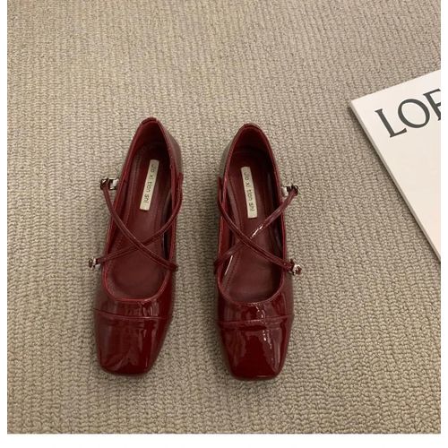 Escarpins  Talons Mi-Hauts Croiss Pour Femmes,Chaussures Mary Janes Square Parker,Dcontract,Haute Qualit,Printemps,Mode,Strucstrap,2024 - 38
