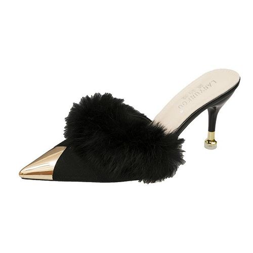 Escarpins  Talons Plumes Pour Femme,Pantoufles Mules  Vent Simples,Chaussures  Talons Aiguilles  La Mode,t 2023 - 40