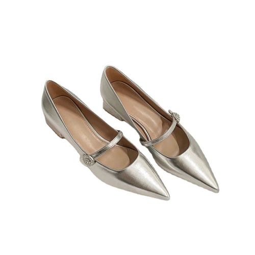 Escarpins Argents  Bout Pointu Pour Femmes,Chaussures  Essence Mary,Chaussures Provoqu  Talons Bas Confortables,Simples Et Polyvalentes,Printemps 2024, - 36