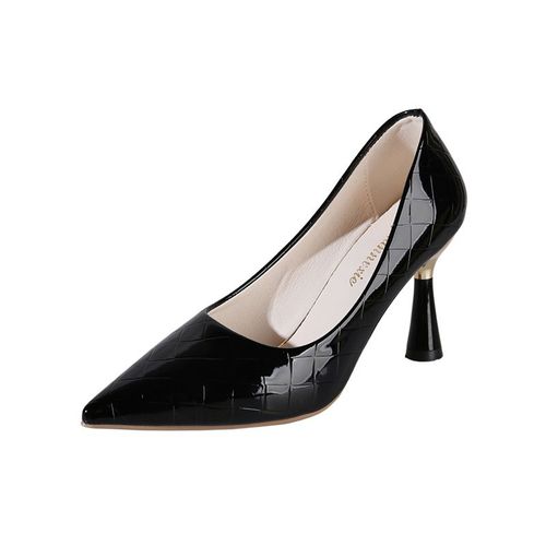 Escarpins Classiques  Carreaux Pour Femmes,Chaussures Dcontractes  Talons Hauts,Motif En Relief,Mode Surdimensionne,Automne,Hiver,2023 - 40