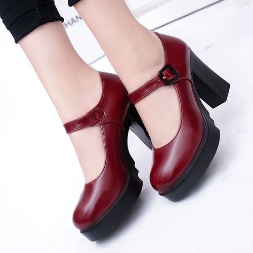 Escarpins Classiques En Cuir Noir Pour Femme,Chaussures  Talons Essence, La Mode,Printemps t,A046 - 39