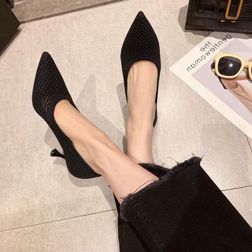 Escarpins Confortables  Talons Triangulaires Pour Femmes,Chaussures De Soire  Talons Aiguilles,Chaussures Simples Sexy,Maille Tisse Volante,Chaussures Respirantes Pour Femmes,t - 34