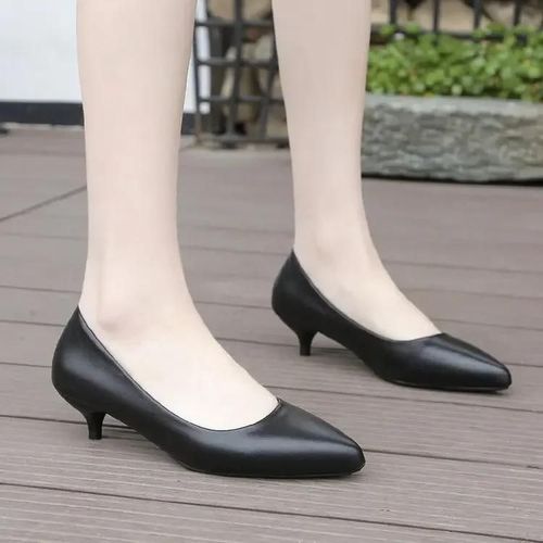 Escarpins Confortables En Cuir Group Pour Femme,Chaussures De Mariage,Noir Et Blanc,Talons Hauts Fins,Bas Dans Le Temps,Travail De Bureau, - 34