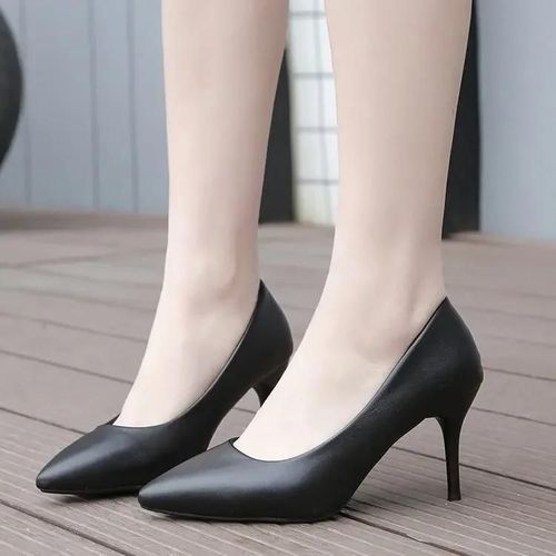 Escarpins Confortables En Cuir Group Pour Femme,Chaussures De Mariage,Noir Et Blanc,Talons Hauts Fins,Bas Dans Le Temps,Travail De Bureau, - 34