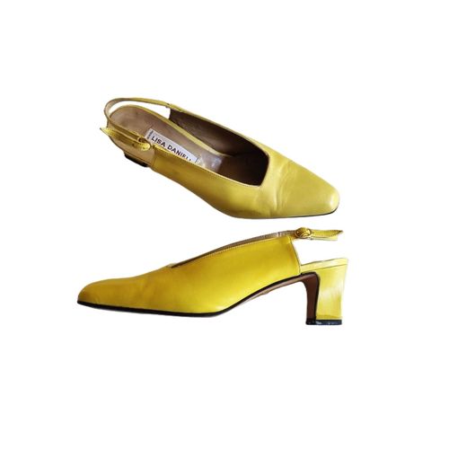 Escarpins Lisa Danieli Pointure 37,5 Talons 6cm Jaune Cuir Veau