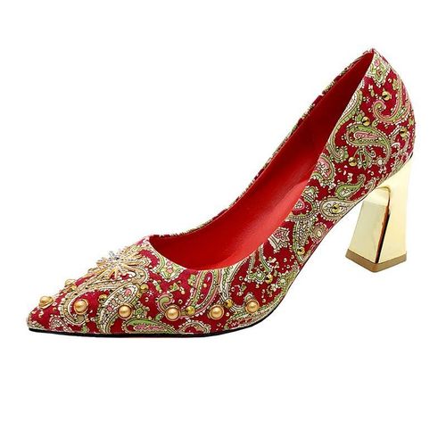 Escarpins Pointus  Talons Hauts Pour Femmes,Chaussures Simples Pour Dames,Optique De La Mode Avec Le Filet Rouge,5cm,7cm, - 36