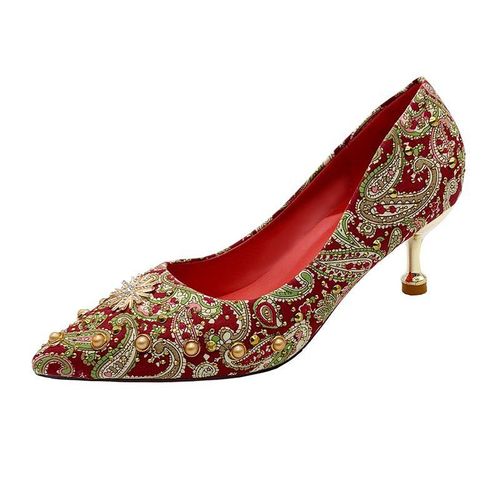 Escarpins Pointus  Talons Hauts Pour Femmes,Chaussures Simples Pour Dames,Optique De La Mode Avec Le Filet Rouge,5cm,7cm, - 40