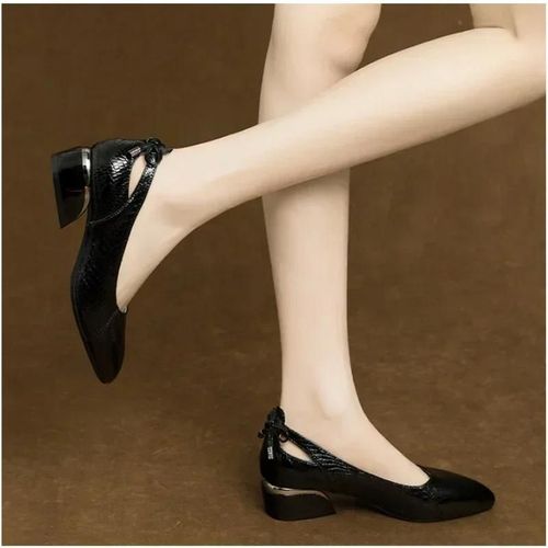 Escarpins Pointus En Cuir Souple Pour Femmes,Chaussures Simples  Bouche Peu Profonde,Chaussures Parker Pour Femmes,Printemps,Nouvelle Mode,2024 - 39