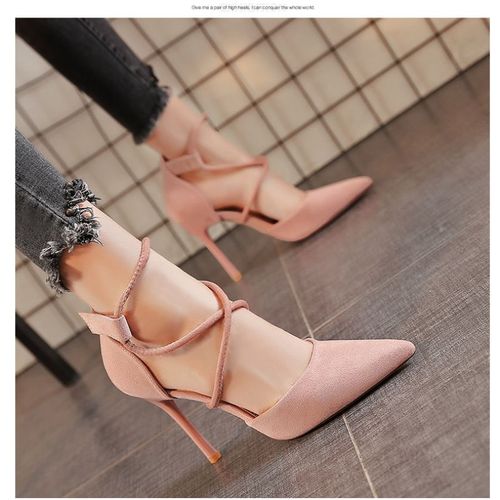 Escarpins Pointus En Daim  Talons Hauts Pour Femmes,Escarpins De Mariage Roses,Chaussures De Patients,Noir,Mode,2024